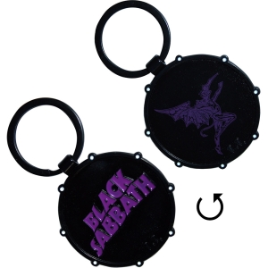 Black Sabbath - Wavy Logo & Daemon Drum Double-Sided Keychain in der Gruppe MERCHANDISE / Merch / Nyheter / Hårdrock bei Bengans Skivbutik AB (5630509)