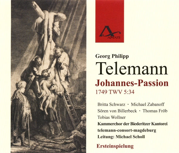 Telemann G P - St John Passion Twv 5:34 in der Gruppe CD / Bestseller bei Bengans Skivbutik AB (5633089)