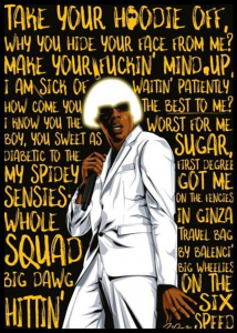 Tyler The Creator - Glam Lyrics 91,5 X 61 Cm in der Gruppe Merchandise bei Bengans Skivbutik AB (5634350)