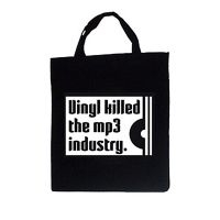 Vinyl Killed The Mp3 Industry - Tygpåse (Storlek Ca 43X38cm) in der Gruppe MERCHANDISE / Accessoarer / Pop-Rock bei Bengans Skivbutik AB (5635299)