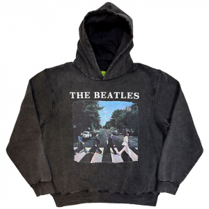 Beatles - Abbey Road & Logo Stone Wash Uni Char Hoodie in der Gruppe MERCHANDISE / Kapuzenpullover / Pop-Rock bei Bengans Skivbutik AB (5637607r)