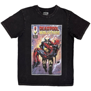 Marvel - Wolverine Carrying Deadpool Stone Wash Uni Bl T-Shirt in der Gruppe MERCHANDISE / T-shirt / Film-Musikal bei Bengans Skivbutik AB (5637617r)