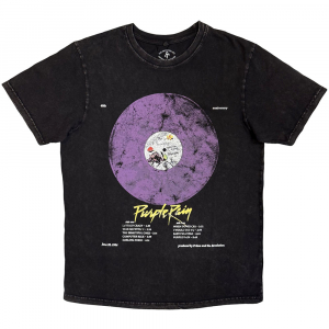 Prince - Purple Rain Disc Stone Wash Uni Bl T-Shirt in der Gruppe MERCHANDISE / T-shirt / RnB-Soul bei Bengans Skivbutik AB (5637628r)