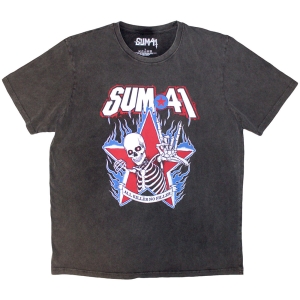 Sum 41 - Aknf Skeleton Stone Wash Uni Char T-Shirt in der Gruppe MERCHANDISE / T-shirt / Punk bei Bengans Skivbutik AB (5637638r)