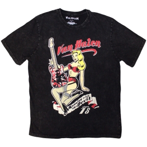 Van Halen - Running With The Devil Stone Wash Uni Bl T-Shirt in der Gruppe MERCHANDISE / T-shirt / Hårdrock bei Bengans Skivbutik AB (5637640r)