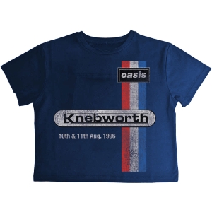 Oasis - Knebworth 96 Lady Navy Crop Top in der Gruppe MERCHANDISE / T-shirt / Pop-Rock bei Bengans Skivbutik AB (5638780r)