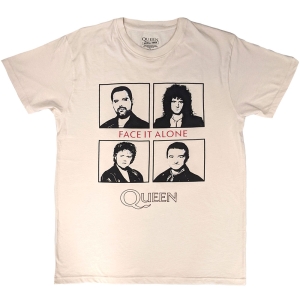 Queen - Face It Alone Squares Uni Natrl T-Shirt in der Gruppe MERCHANDISE / T-shirt / Pop-Rock bei Bengans Skivbutik AB (5638790r)