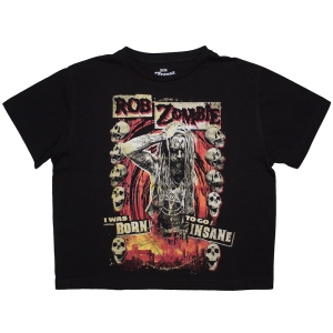 Rob Zombie - Born To Go Insane Lady Bl Crop Top in der Gruppe MERCHANDISE / T-shirt / Hårdrock bei Bengans Skivbutik AB (5638793r)