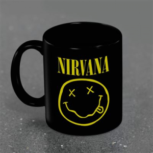 Nirvana - Smiley Black Pod Mug in der Gruppe MERCHANDISE / Merch / Pop-Rock bei Bengans Skivbutik AB (5639336)