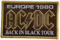 Ac/Dc - Patch Europe 1980 Back In Black Tou in der Gruppe MERCHANDISE / Accessoarer / Hårdrock bei Bengans Skivbutik AB (5639486)