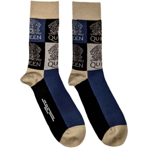 Queen - Crest Blocks Uni Navy Socks (Eu 36-40) in der Gruppe BW-Socks bei Bengans Skivbutik AB (5641805)