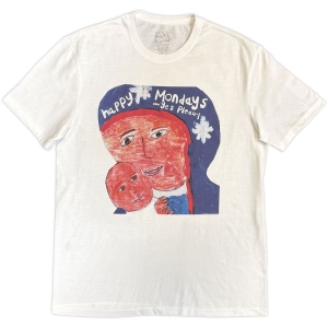 Happy Mondays - Yes Please Uni Wht T-Shirt in der Gruppe MERCHANDISE / T-shirt / Pop-Rock bei Bengans Skivbutik AB (5641851r)