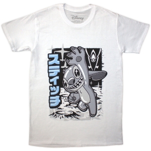Disney - Stitch Jump B&W Uni Wht T-Shirt in der Gruppe MERCHANDISE / T-shirt / Film-Musikal bei Bengans Skivbutik AB (5641852r)