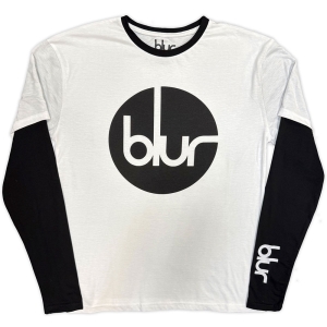 Blur - Circle Logo Uni Wht/Bl Layered Longsleeve (L) in der Gruppe -Start Tshirt bei Bengans Skivbutik AB (5643643)