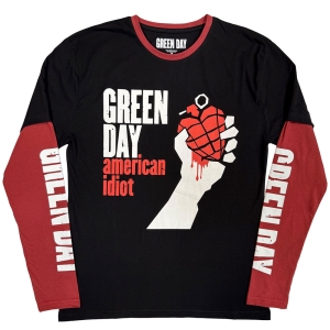 Green Day - American Idiot Uni Bl/Red Layered Longsleeve  (L) in der Gruppe MERCHANDISE / T-shirt / Punk bei Bengans Skivbutik AB (5643688)