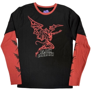 Black Sabbath - Red Henry Wavy Logo Uni Bl/Red Layered Longsleeve in der Gruppe MERCHANDISE / T-shirt / Nyheter / Hårdrock bei Bengans Skivbutik AB (5643855r)