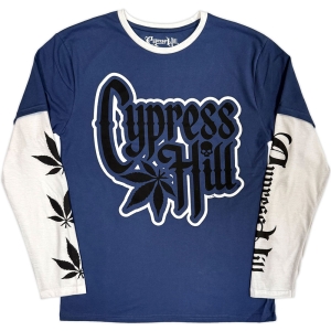 Cypress Hill - Leaf & Logo Uni Denim/Wht Layered Longsleeve in der Gruppe MERCHANDISE / T-shirt / Nyheter / Hip Hop-Rap bei Bengans Skivbutik AB (5643858r)