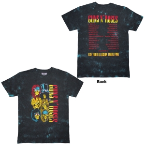 Guns N Roses - Uyi Tour 91 Uni Bl Dip-Dye T-Shirt in der Gruppe MERCHANDISE / T-shirt / Nyheter / Hårdrock bei Bengans Skivbutik AB (5643865r)