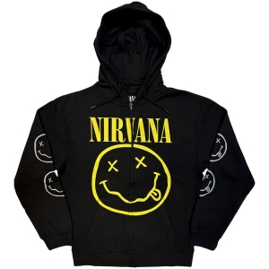 Nirvana - Yellow Happy Face Uni Bl Zip Hoodie in der Gruppe MERCHANDISE / Kapuzenpullover / Nyheter / Pop-Rock bei Bengans Skivbutik AB (5643875r)