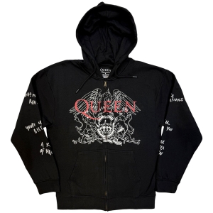 Queen - Logo & Crest Outline Uni Char Zip Hoodie in der Gruppe MERCHANDISE / Kapuzenpullover / Nyheter / Pop-Rock bei Bengans Skivbutik AB (5643881r)