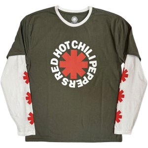 Red Hot Chili Peppers - Classic Asterisk Uni Green/Wht Layered Longsleeve in der Gruppe MERCHANDISE / T-shirt / Nyheter / Pop-Rock bei Bengans Skivbutik AB (5643882r)