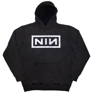 Nine Inch Nails - Classic Logo Stone Wash Uni Char Hoodie in der Gruppe MERCHANDISE / Kapuzenpullover / Pop-Rock bei Bengans Skivbutik AB (5644617r)