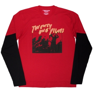 Twenty One Pilots - Live Scribble Uni Red/Bl Layered Longsleeve in der Gruppe MERCHANDISE / T-shirt / Pop-Rock bei Bengans Skivbutik AB (5644799r)