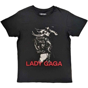 Lady Gaga - Leather Jacket Uni Bl T-Shirt in der Gruppe MERCHANDISE / T-shirt / Pop-Rock bei Bengans Skivbutik AB (5645635r)
