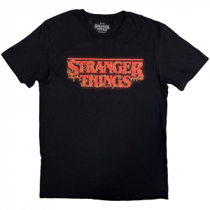 Stranger Things - Logo With Christmas Lights Uni Bl T-Shirt (M) in der Gruppe -Start Tshirt bei Bengans Skivbutik AB (5648934)