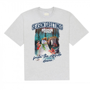 Stranger Things - Greetings Uni Grey T-Shirt in der Gruppe MERCHANDISE / T-shirt / Kommande / Film-Musikal bei Bengans Skivbutik AB (5649142r)