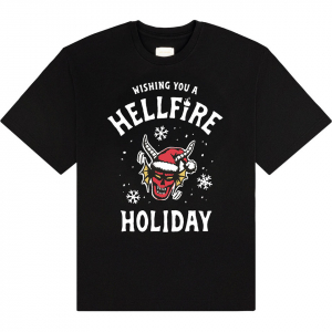 Stranger Things - Wishing You A Hell Fire Uni Bl T-Shirt in der Gruppe Kommande - alla format bei Bengans Skivbutik AB (5649143r)