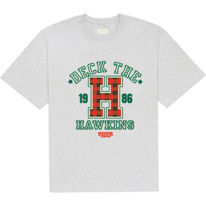 Stranger Things - Deck The Hawkins Uni Grey T-Shirt in der Gruppe MERCHANDISE / T-shirt / Kommande / Film-Musikal bei Bengans Skivbutik AB (5649145r)