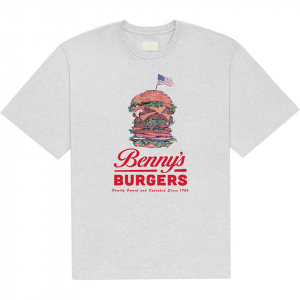 Stranger Things - Benny’S Burger Uni Grey T-Shirt in der Gruppe MERCHANDISE / T-shirt / Kommande / Film-Musikal bei Bengans Skivbutik AB (5649155r)