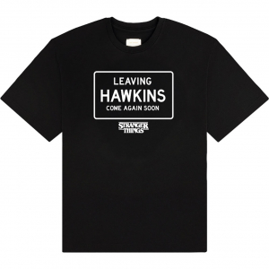 Stranger Things - Leaving Hawkins Uni Bl T-Shirt in der Gruppe MERCHANDISE / T-shirt / Kommande / Film-Musikal bei Bengans Skivbutik AB (5649176r)