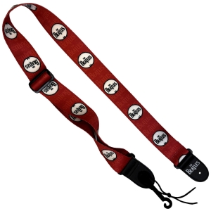 The Beatles - Drop T Drum Red Guitar Strap in der Gruppe MERCHANDISE / Merch / Nyheter / Pop-Rock bei Bengans Skivbutik AB (5649183)