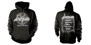 Venom - Hood - Welcome To Hell (White) (M) in der Gruppe MERCHANDISE / Kapuzenpullover / Kommande / Hårdrock bei Bengans Skivbutik AB (5650252)