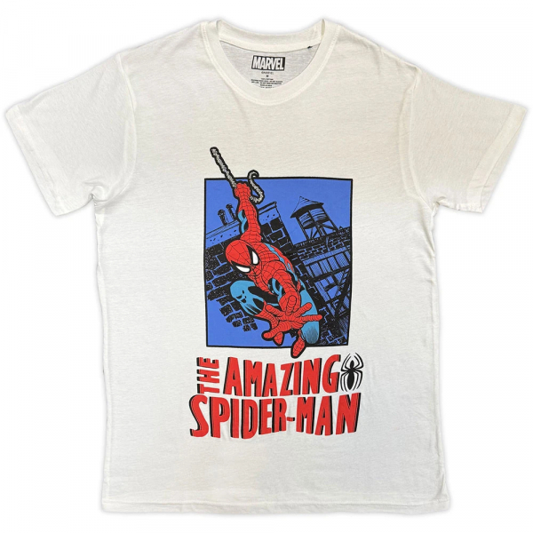 Marvel - The Amazing Spider-Man Lunge Uni Wht T-Shirt in der Gruppe MERCH / Kleidung / T-Shirts bei Bengans Skivbutik AB (5651294r)