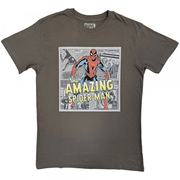 Marvel - Amazing Spider-Man Comic Background Uni Char T-Shirt in der Gruppe MERCH / Kleidung / T-Shirts bei Bengans Skivbutik AB (5651295r)
