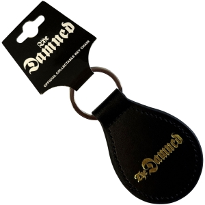 Damned - Gold Gothic Logo Leather Keychain in der Gruppe MERCHANDISE / Schlüsselanhänger / Punk bei Bengans Skivbutik AB (5663210)