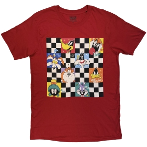 Looney Tunes - Checkered Characters Uni Red T-Shirt in der Gruppe MERCHANDISE / T-shirt / Nyheter /  bei Bengans Skivbutik AB (5663604r)