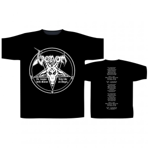 Venom - T/S In League With Satan (L) in der Gruppe MERCHANDISE / T-shirt / Kommande / Hårdrock bei Bengans Skivbutik AB (5663929)