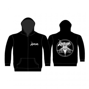 Venom - Zip Hood - In League With Satan (M) in der Gruppe MERCHANDISE / Kapuzenpullover / Kommande / Hårdrock bei Bengans Skivbutik AB (5663941)