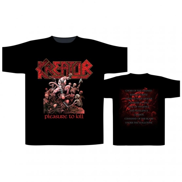 Kreator - T/S Pleasure To Kill (L) in der Gruppe MERCH / Kleidung / T-Shirts bei Bengans Skivbutik AB (5665545r)