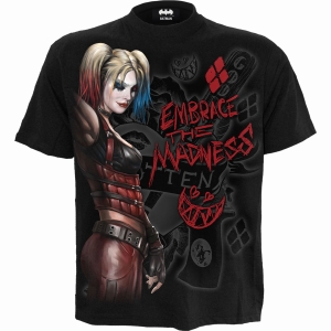 Dc Comics - Harley Quinn - Embrace Madness - T-Shirt in der Gruppe MERCHANDISE / T-shirt / Nyheter / Film-Musikal bei Bengans Skivbutik AB (5666006r)