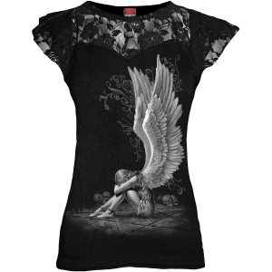 Spiral - Enslaved Angel - Ladies Lace Layered Cap Sleeve Top in der Gruppe MERCHANDISE / T-shirt / Nyheter / Övrigt bei Bengans Skivbutik AB (5666359r)