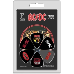 Ac/Dc - Logos Covers 6-Pack Plectrum Pack in der Gruppe MERCHANDISE / Merch / Nyheter / Hårdrock bei Bengans Skivbutik AB (5667675)