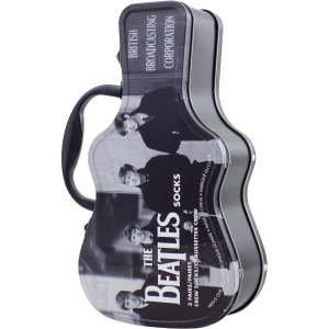 The Beatles - B&W Band Guitar Tin Uni 3-Pack Socks in der Gruppe MERCHANDISE / Strumpor / Pop-Rock bei Bengans Skivbutik AB (5667685)