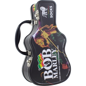 Bob Marley - Logos Guitar Tin Uni 3-Pack Socks in der Gruppe MERCHANDISE / Strumpor /  /  bei Bengans Skivbutik AB (5667704)