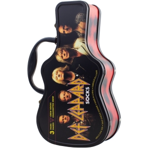 Def Leppard - Logos Guitar Tin Uni 3-Pack Socks in der Gruppe MERCHANDISE / Strumpor /  /  bei Bengans Skivbutik AB (5667716)