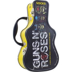 Guns N Roses - Logos Guitar Tin Uni 3-Pack Socks in der Gruppe MERCHANDISE / Strumpor /  /  bei Bengans Skivbutik AB (5667737)